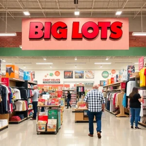 Interior view of a Big Lots store with diverse product offerings