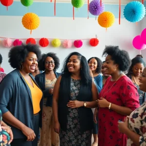 Community gathering celebrating the achievements of Black women
