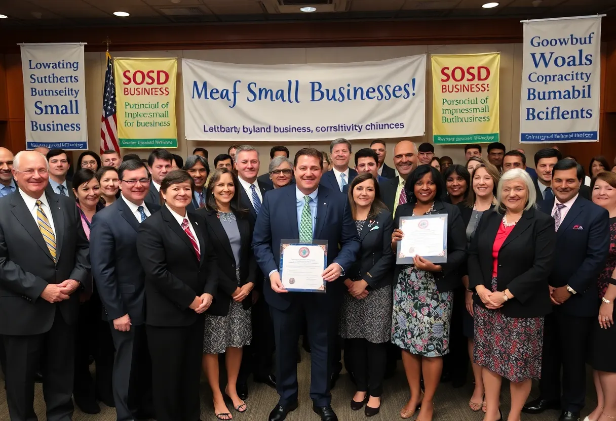 Event celebrating small business support in Pennsylvania with legislators and community members.