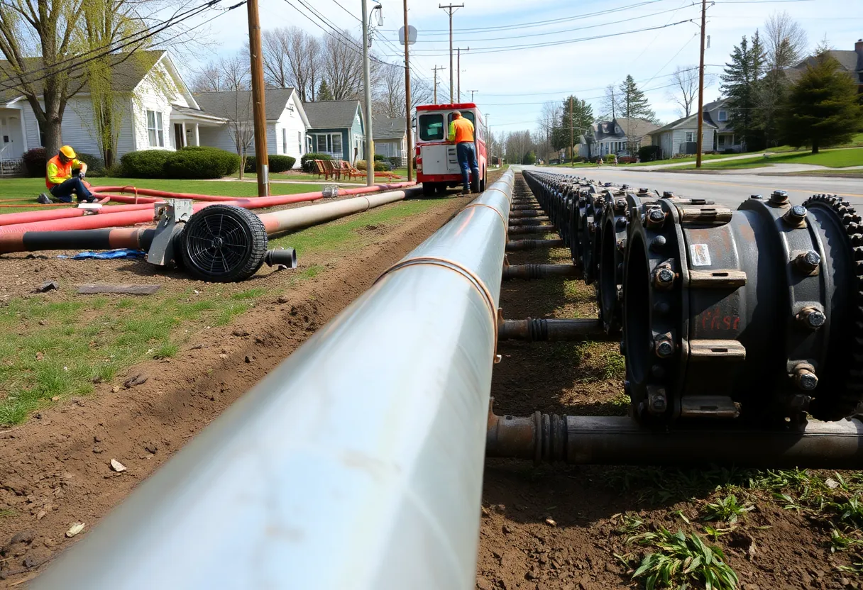 Maintenance work on a Columbia Gas pipeline