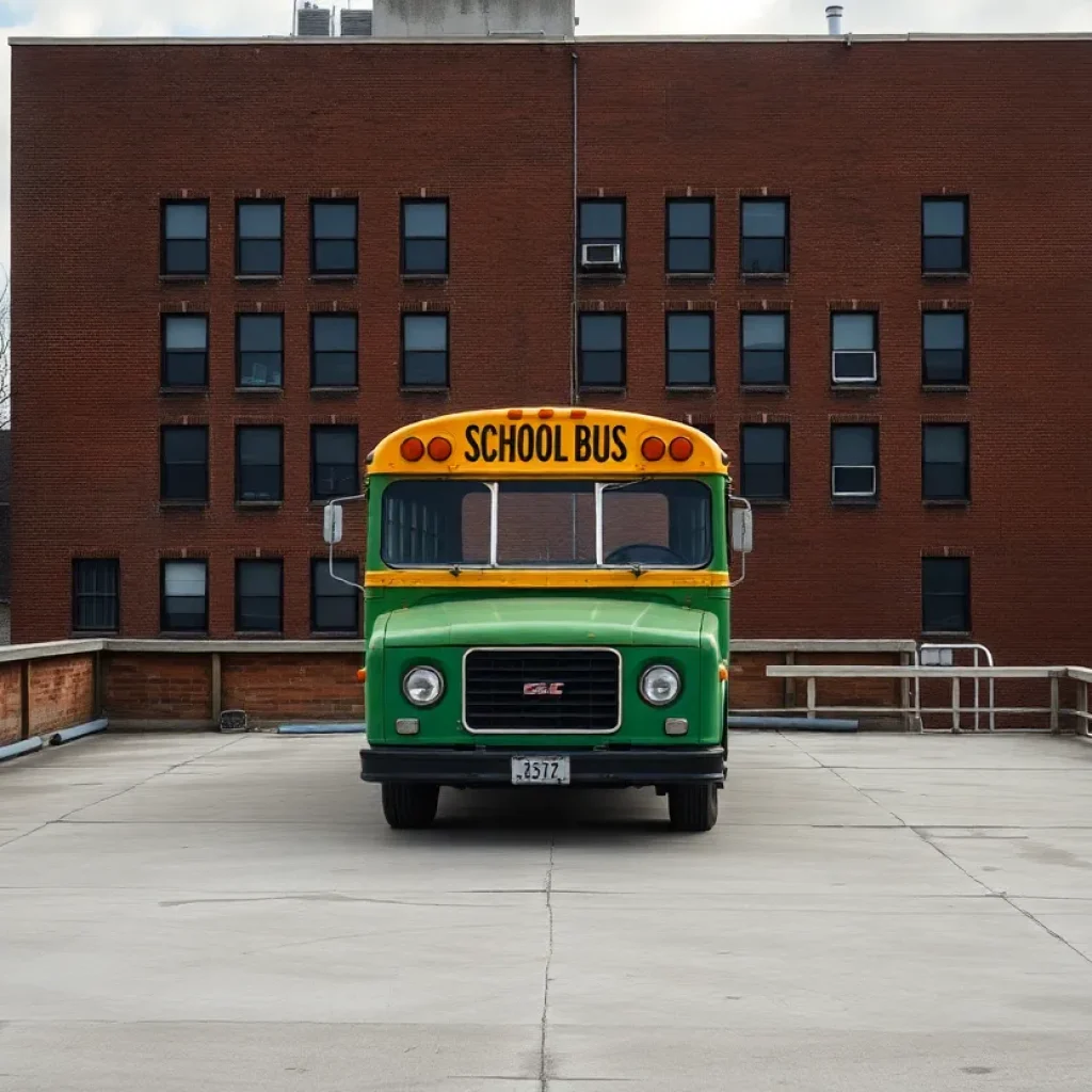 An empty rooftop previously housing the Eagles bus in Northeast Philadelphia