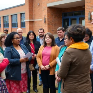 Parents discussing the closure of Easterseals school in Levittown.