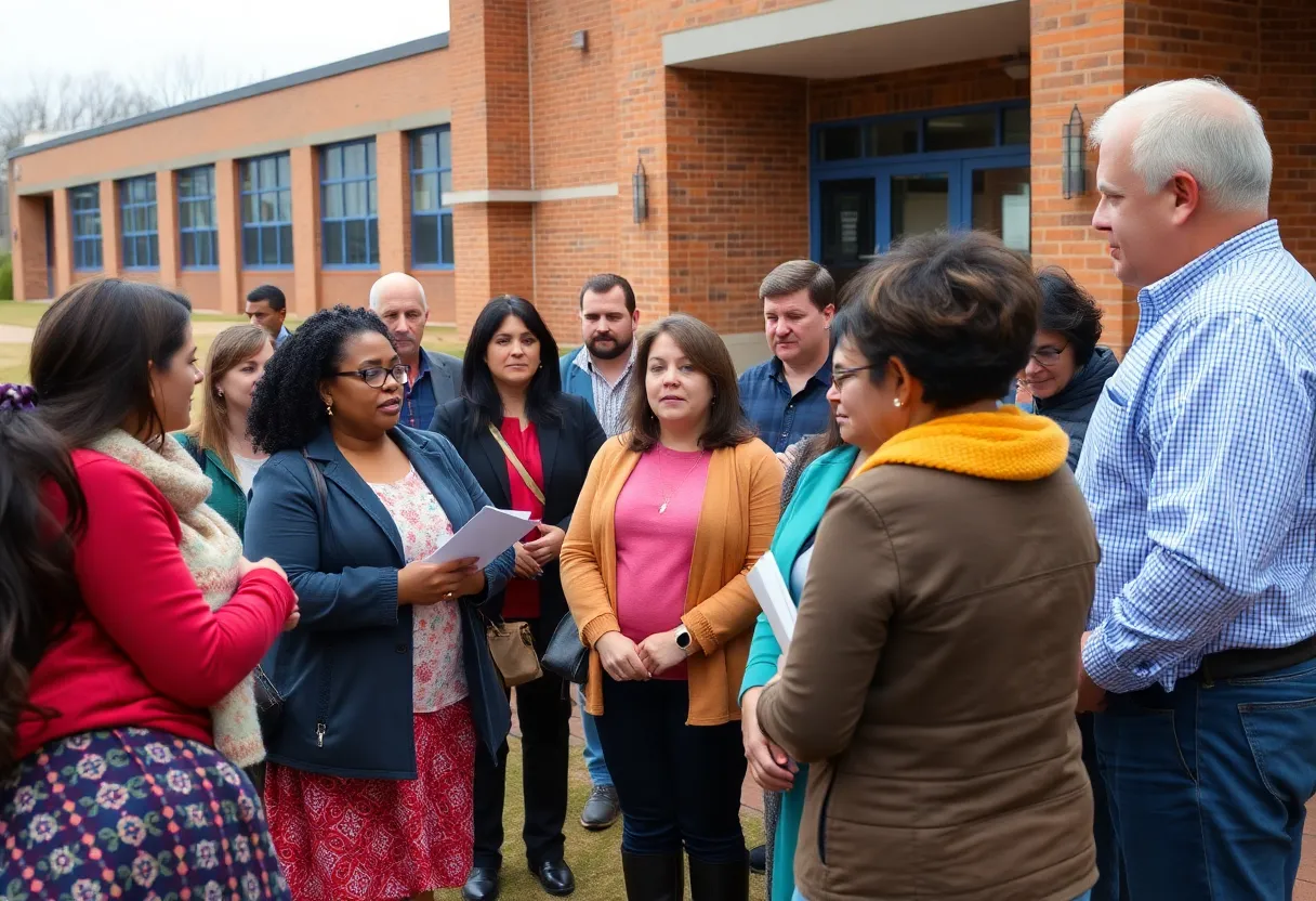 Parents discussing the closure of Easterseals school in Levittown.