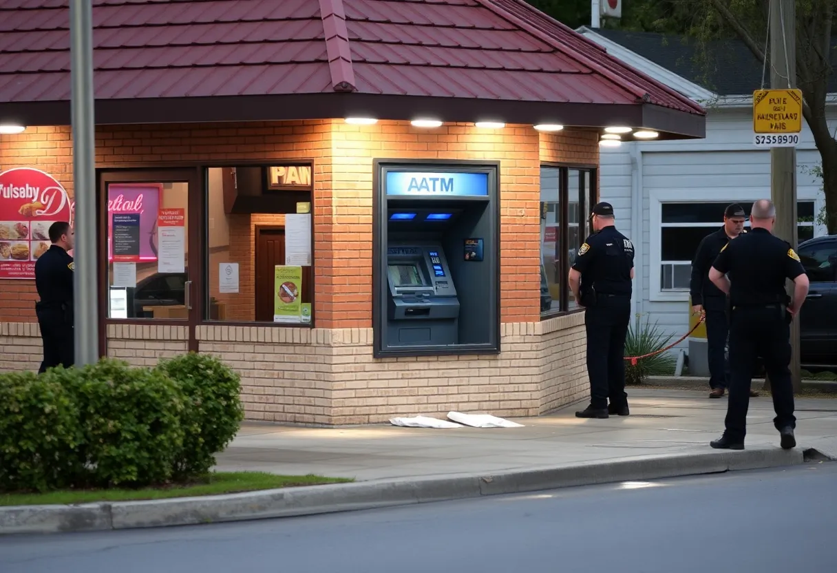 Damaged ATM outside New Diamond Chinese Restaurant in Philadelphia