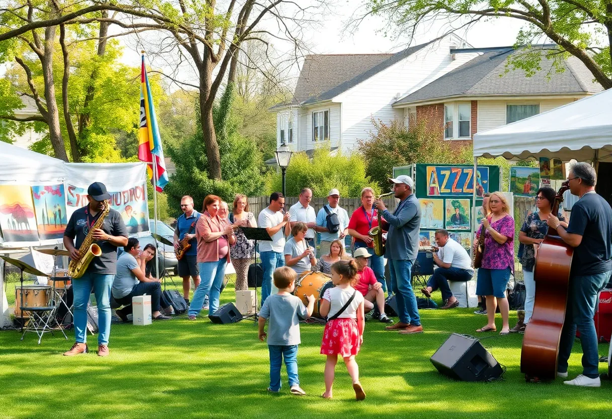 Festival participants enjoying jazz music in Germantown's Vernon Park
