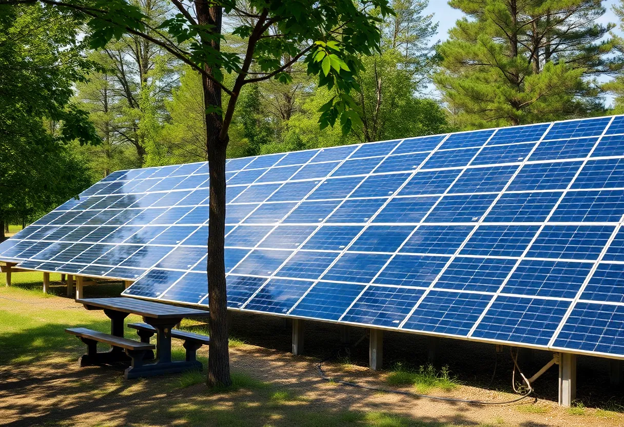 Solar energy array in Pennsylvania park