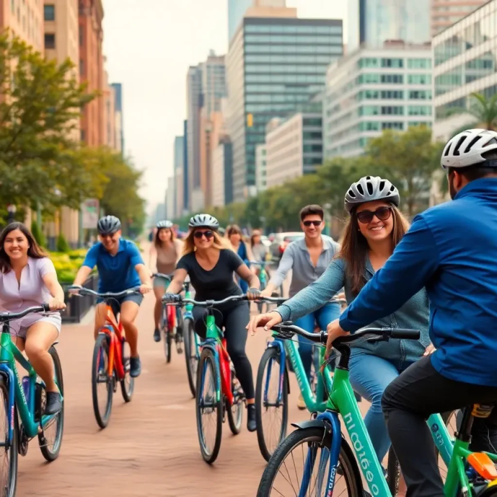 Philadelphia cyclists celebrating Indego bike share's anniversary