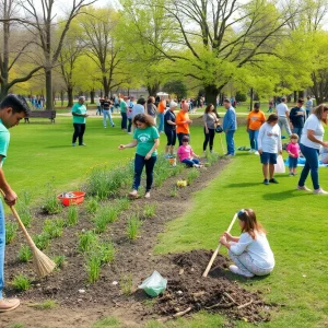 Volunteers participating in Love Your Park Week in Philadelphia