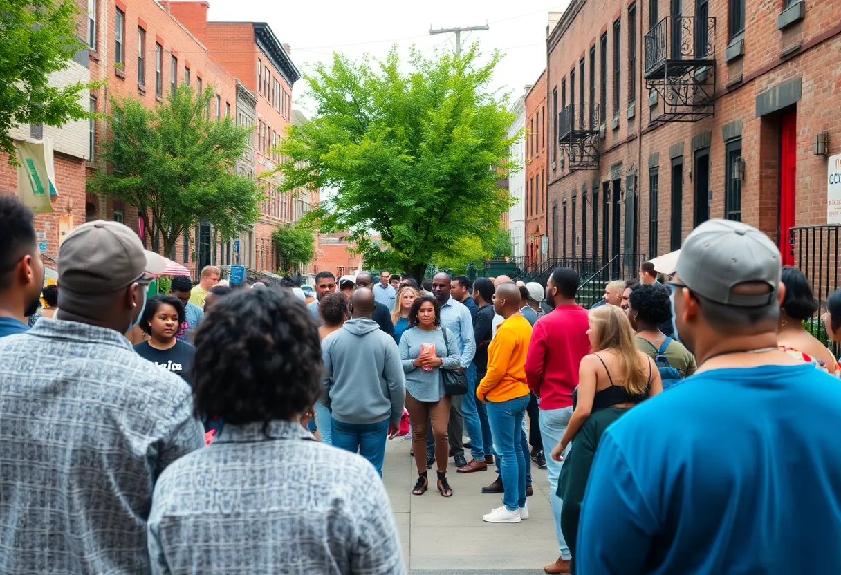 Community gathering in Nicetown, Philadelphia showcasing resilience.