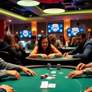 Diverse players participating in online poker game