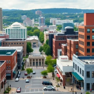 Cityscape of Pennsylvania highlighting diverse economic sectors