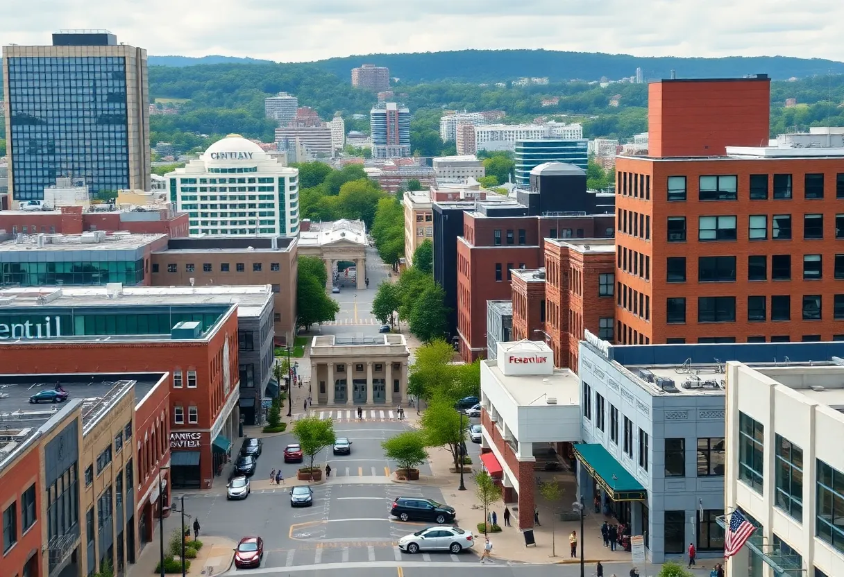 Cityscape of Pennsylvania highlighting diverse economic sectors