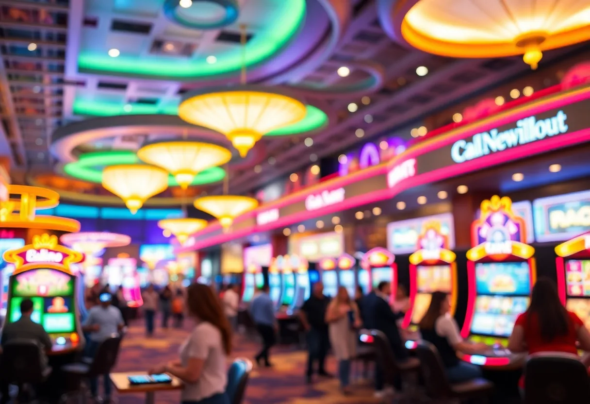 Vibrant casino scene highlighting gaming activities