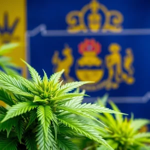 Cannabis plant with Pennsylvania state symbols