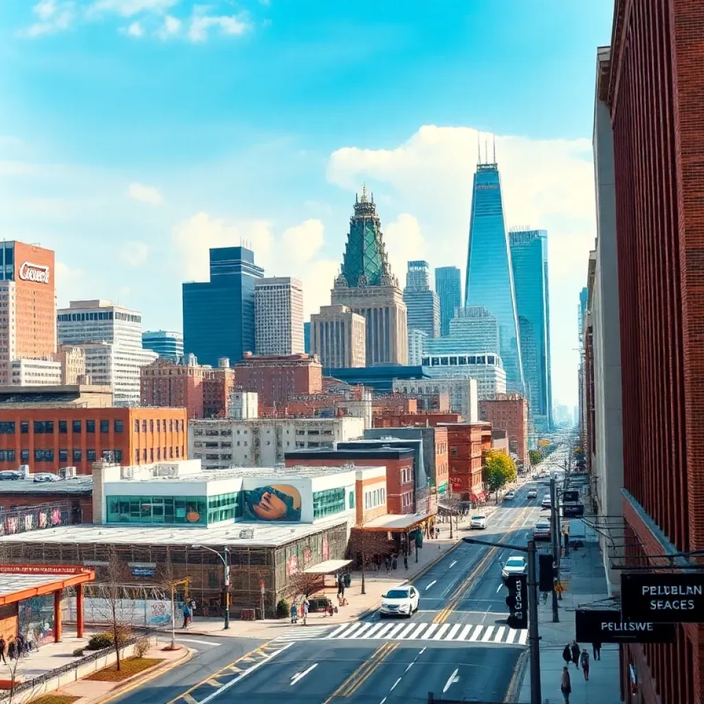 Philadelphia skyline with modern commercial buildings