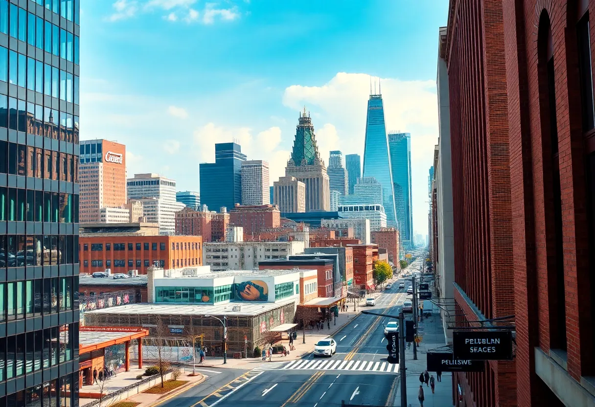 Philadelphia skyline with modern commercial buildings