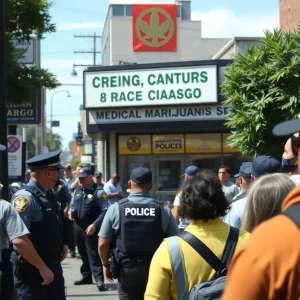 Police presence at a Philadelphia medical marijuana dispensary