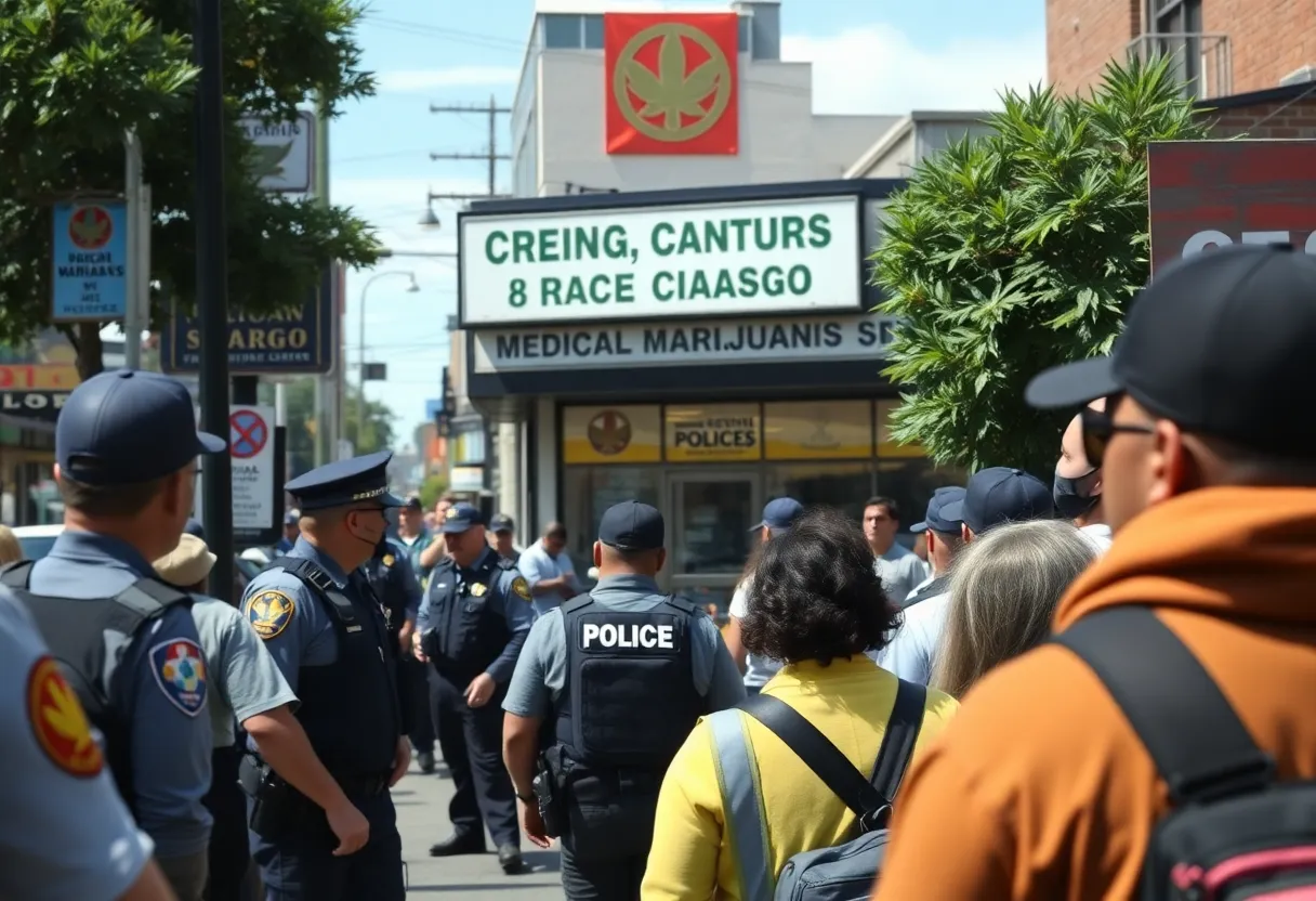 Police presence at a Philadelphia medical marijuana dispensary