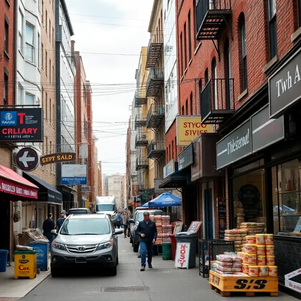 Philadelphia street scene highlighting local businesses amidst economic uncertainty.