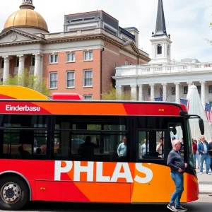 PHLASH bus at Independence Mall in Philadelphia