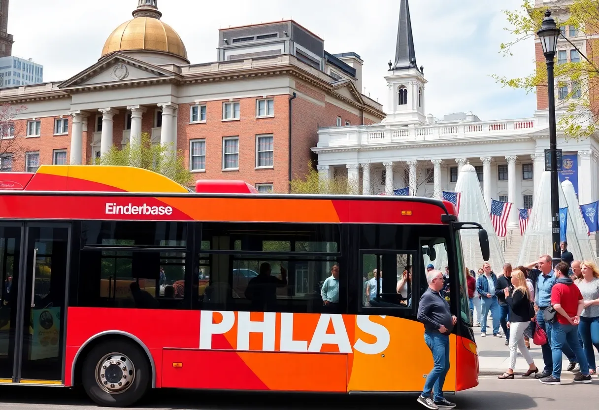 PHLASH bus at Independence Mall in Philadelphia