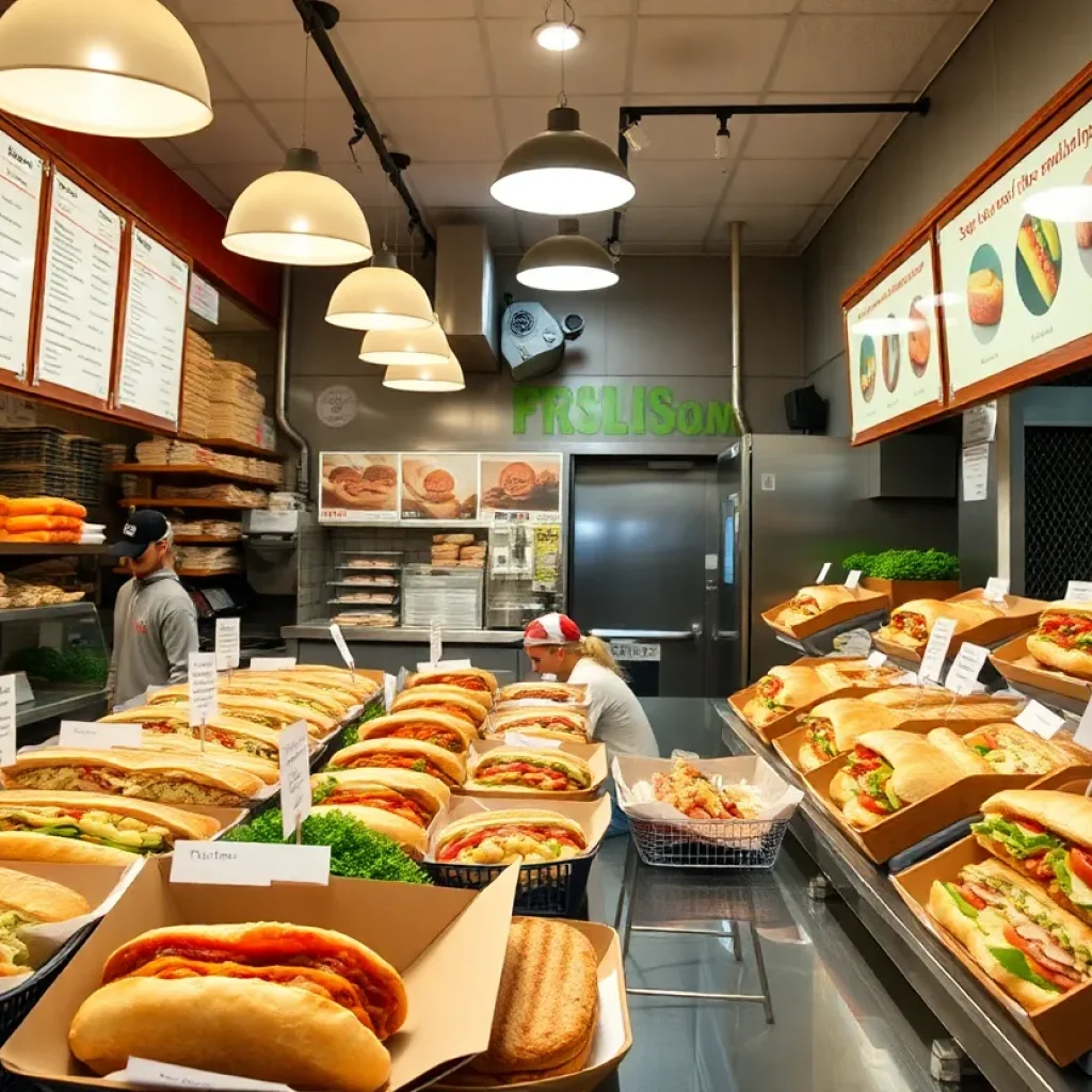 Interior of PrimoHoagies with fresh Italian sandwiches