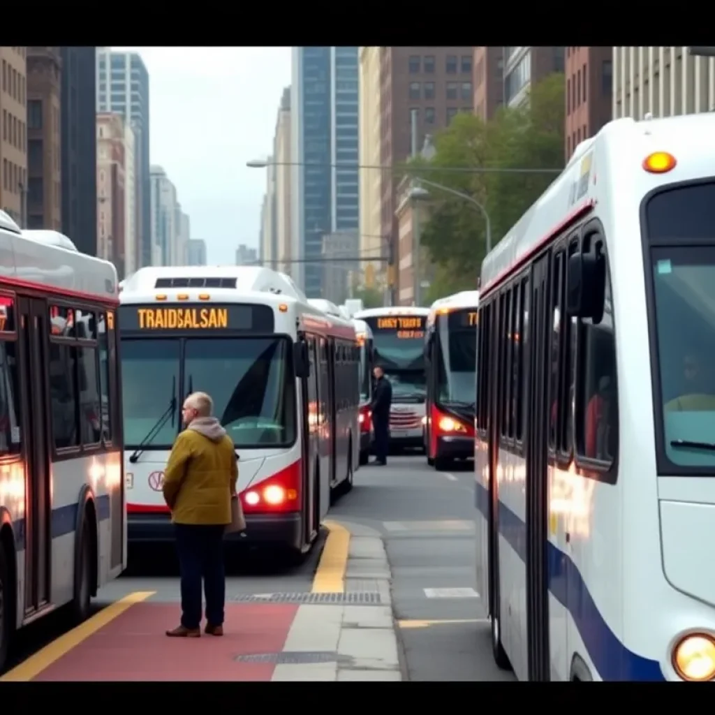 Philadelphia public transportation system showing urgent atmosphere due to possible service cuts.