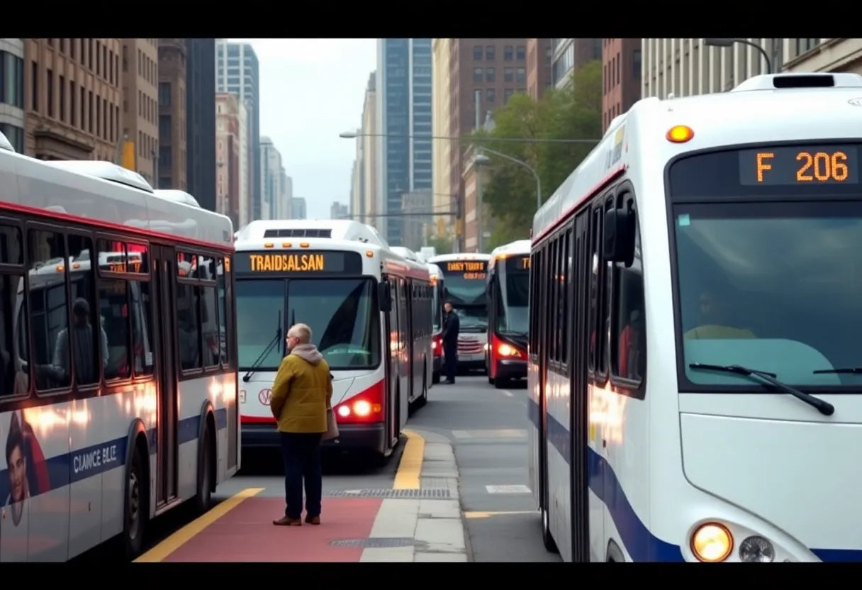 Philadelphia public transportation system showing urgent atmosphere due to possible service cuts.