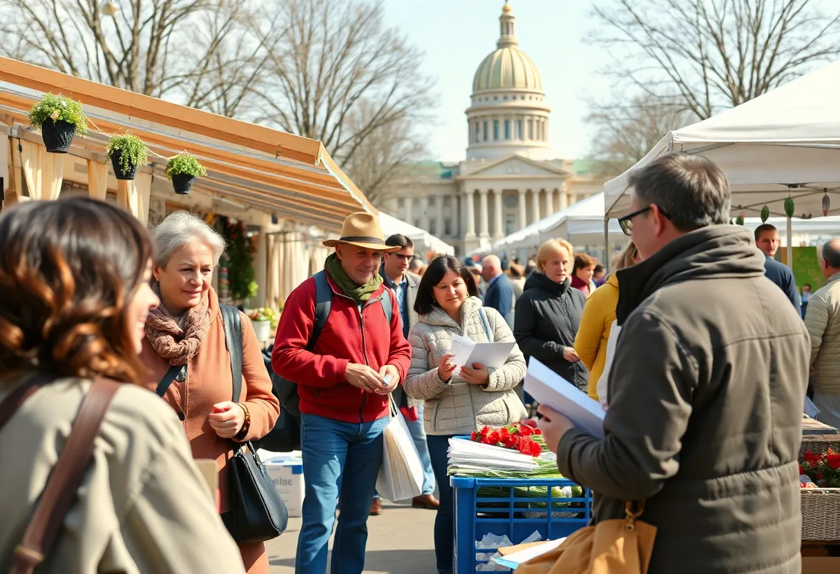 Vibrant scene of small business owners in Pennsylvania utilizing support resources