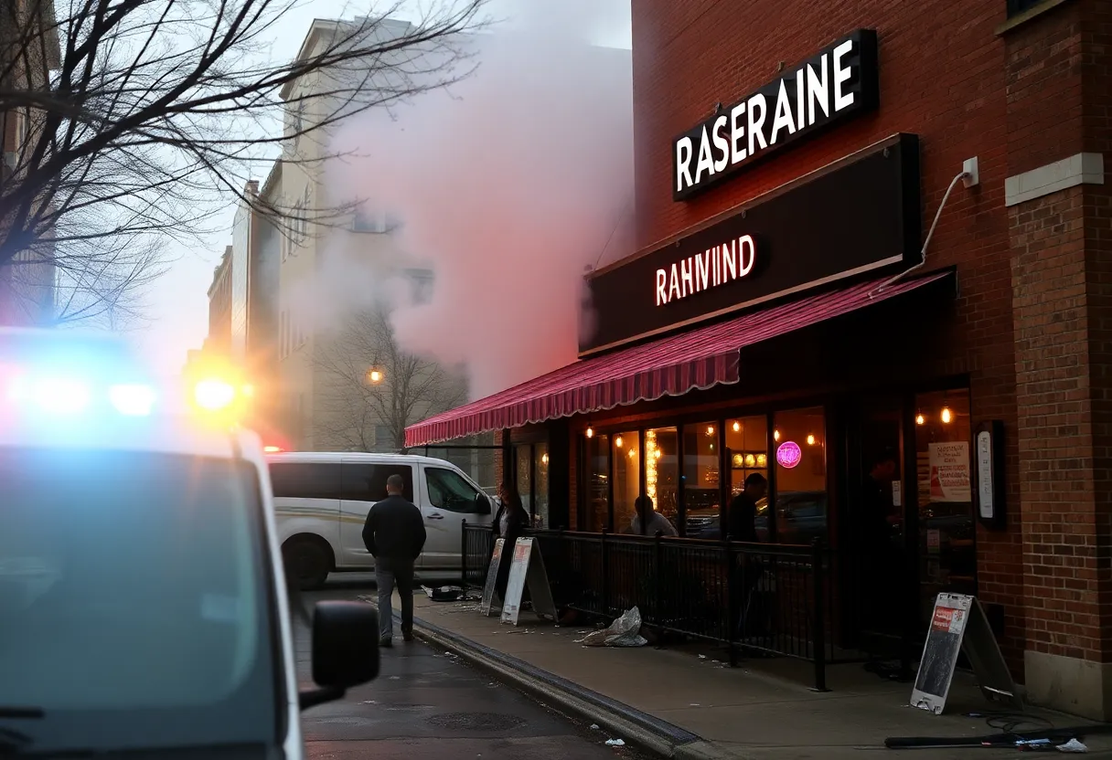Aftermath of the explosion at the New Diamond Chinese Restaurant in Strawberry Mansion