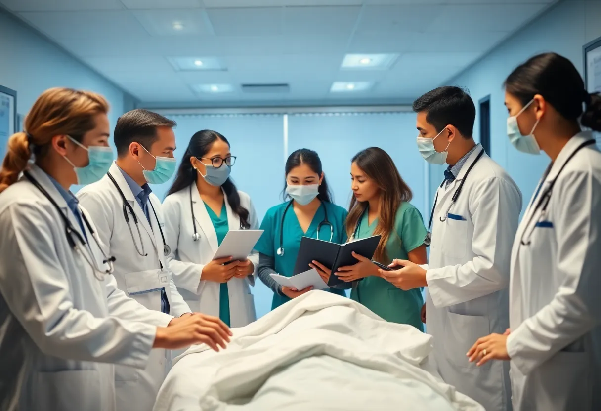 Group of healthcare professionals providing medical care