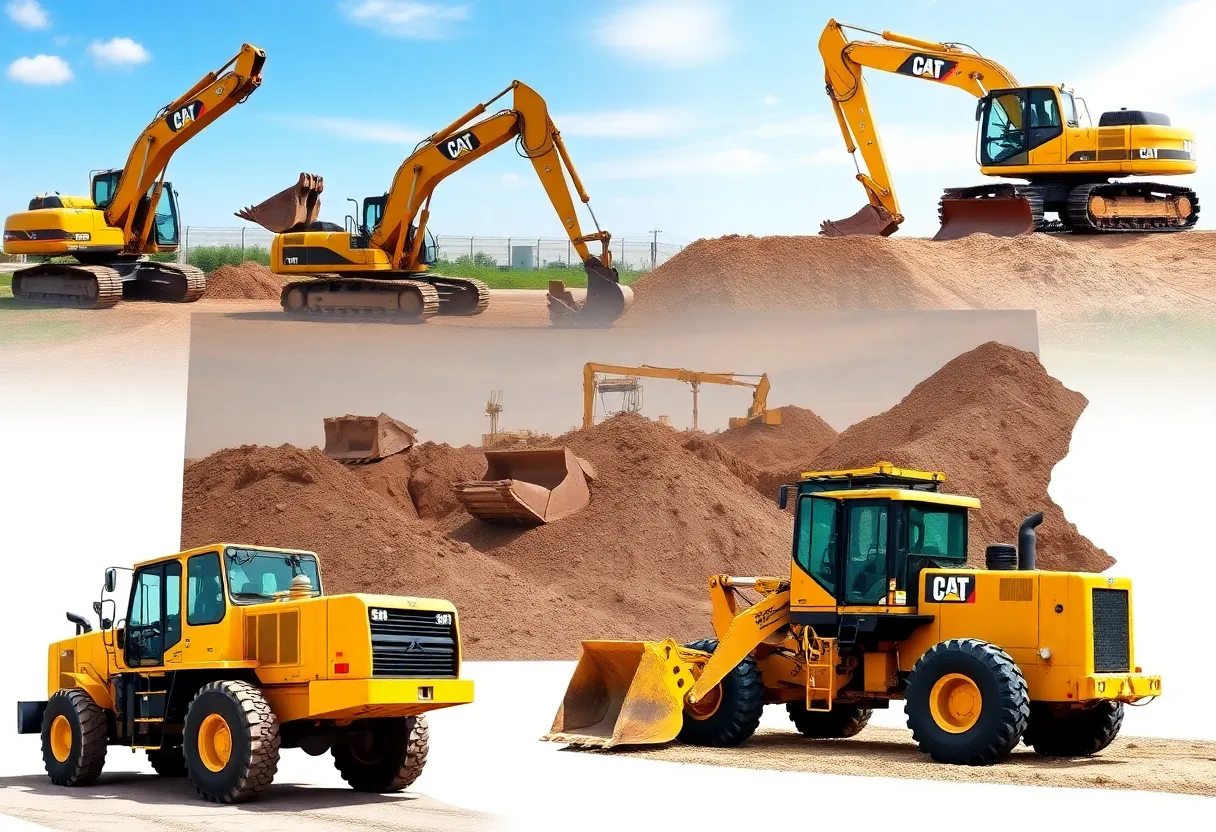 Construction equipment in Pennsylvania with state outline