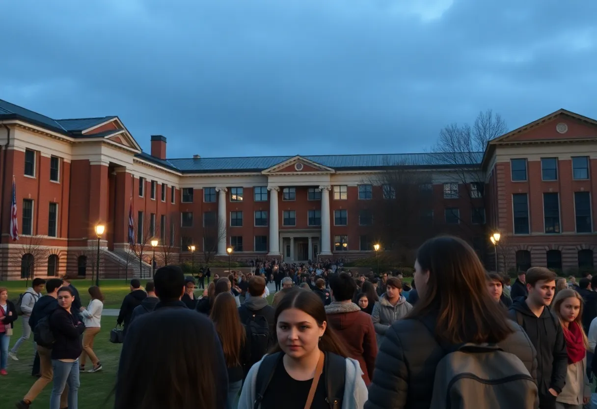University campus reflecting tension over donations and academic freedom