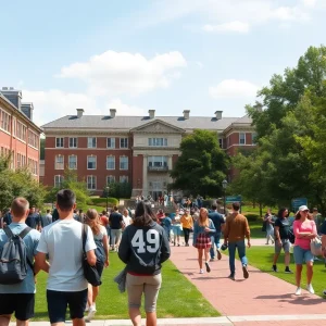 Students on the University of Pennsylvania campus engaging in activities.