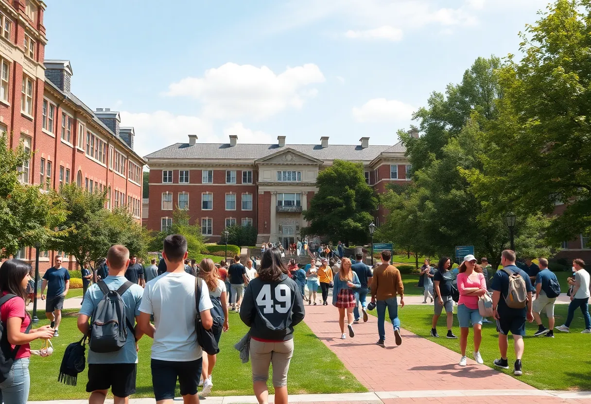 Students on the University of Pennsylvania campus engaging in activities.