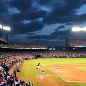 Bryce Harper celebrating his milestone on the baseball field