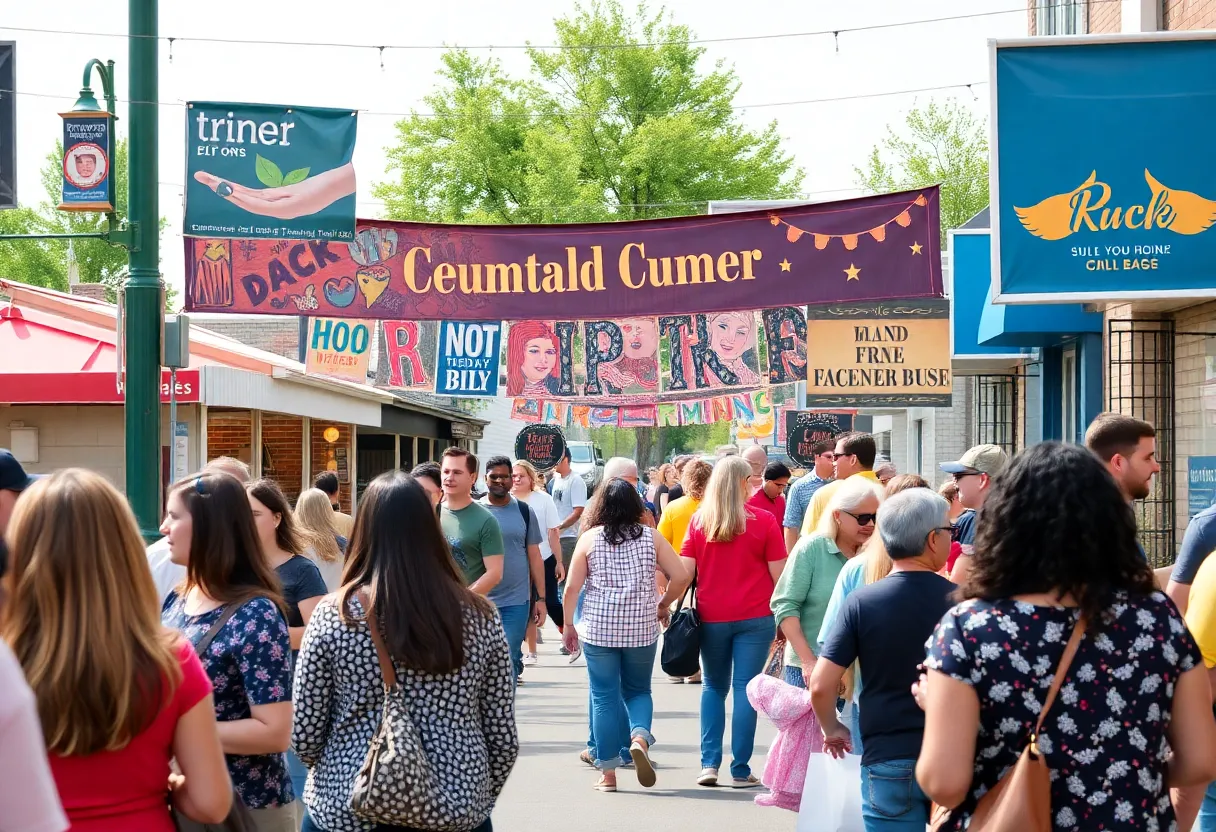 Community event celebrating local businesses during Small Business Week