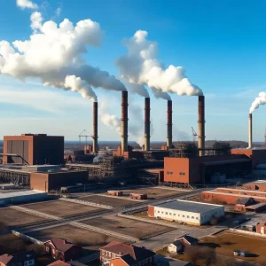 Closed Cleveland-Cliffs steel plant with overgrown surroundings