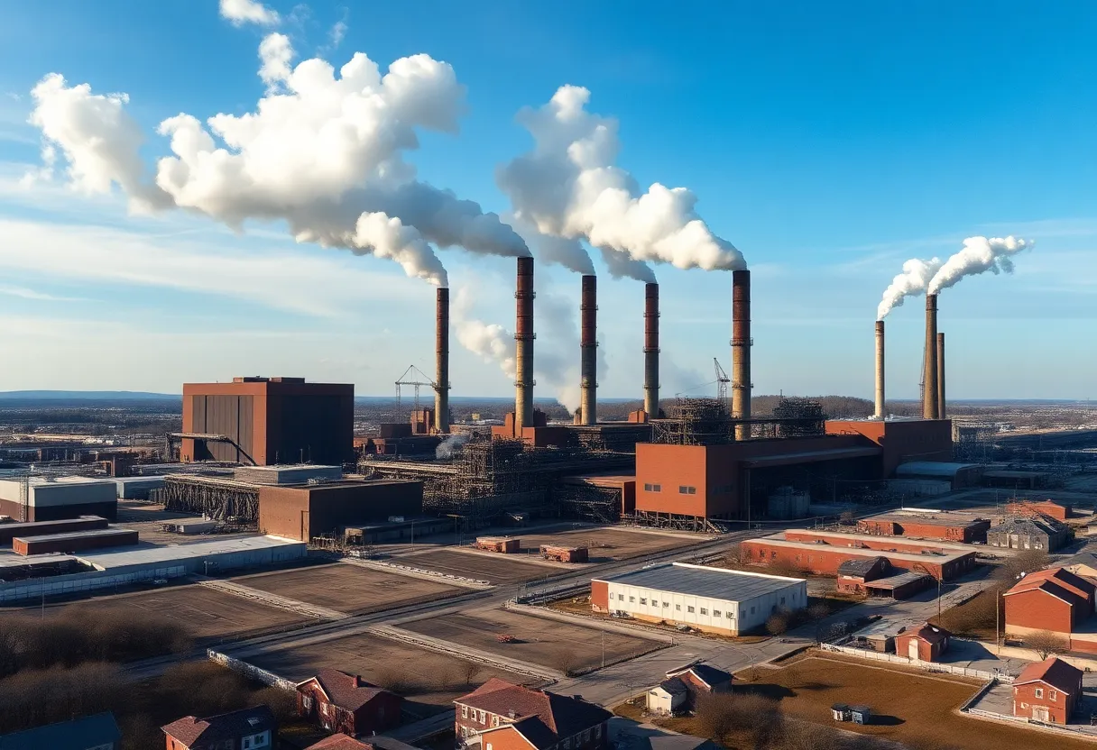 Closed Cleveland-Cliffs steel plant with overgrown surroundings