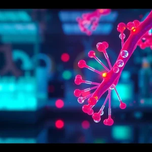 Abstract representation of CRISPR technology in a laboratory