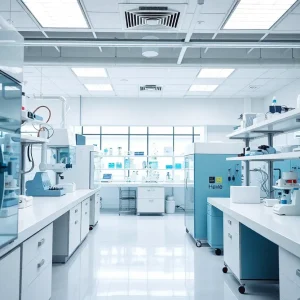 Interior view of Ecolab's new bioprocessing applications lab in King of Prussia.