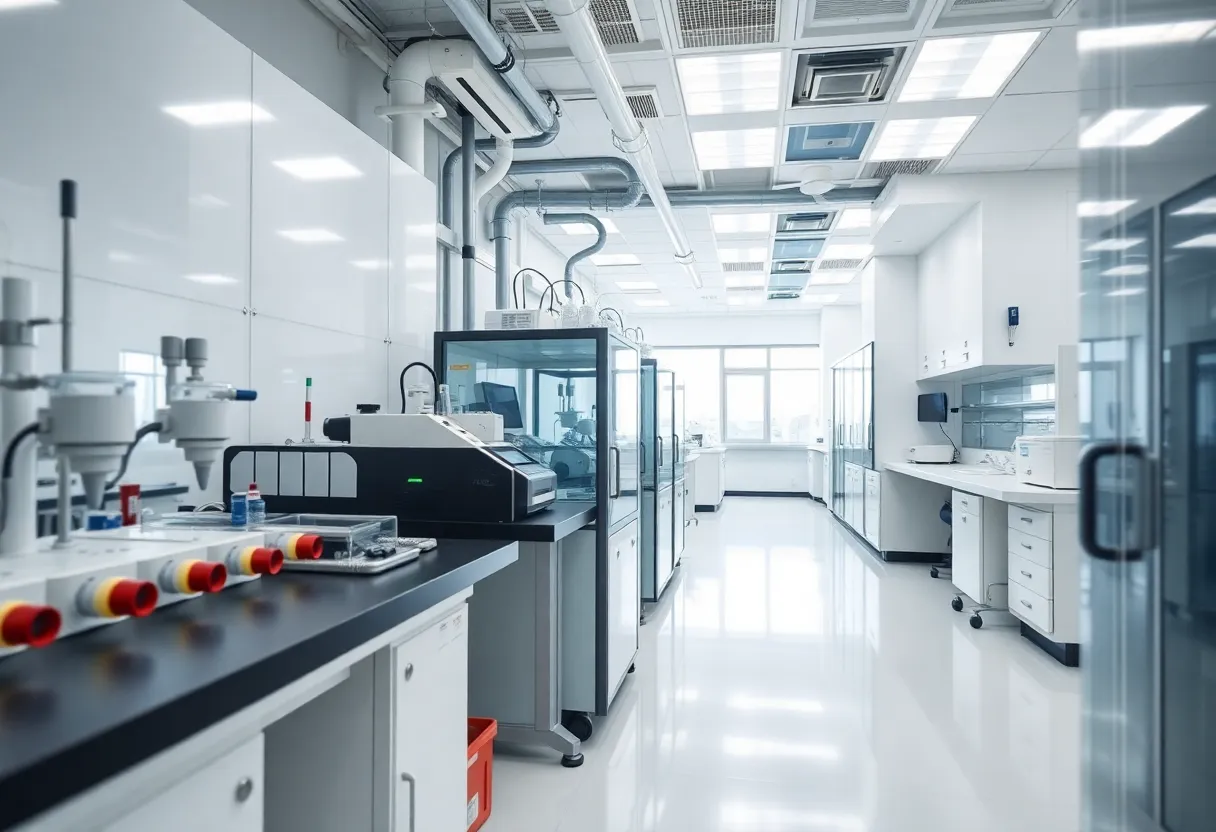 Interior of Ecolab's new bioprocessing laboratory showing advanced equipment.