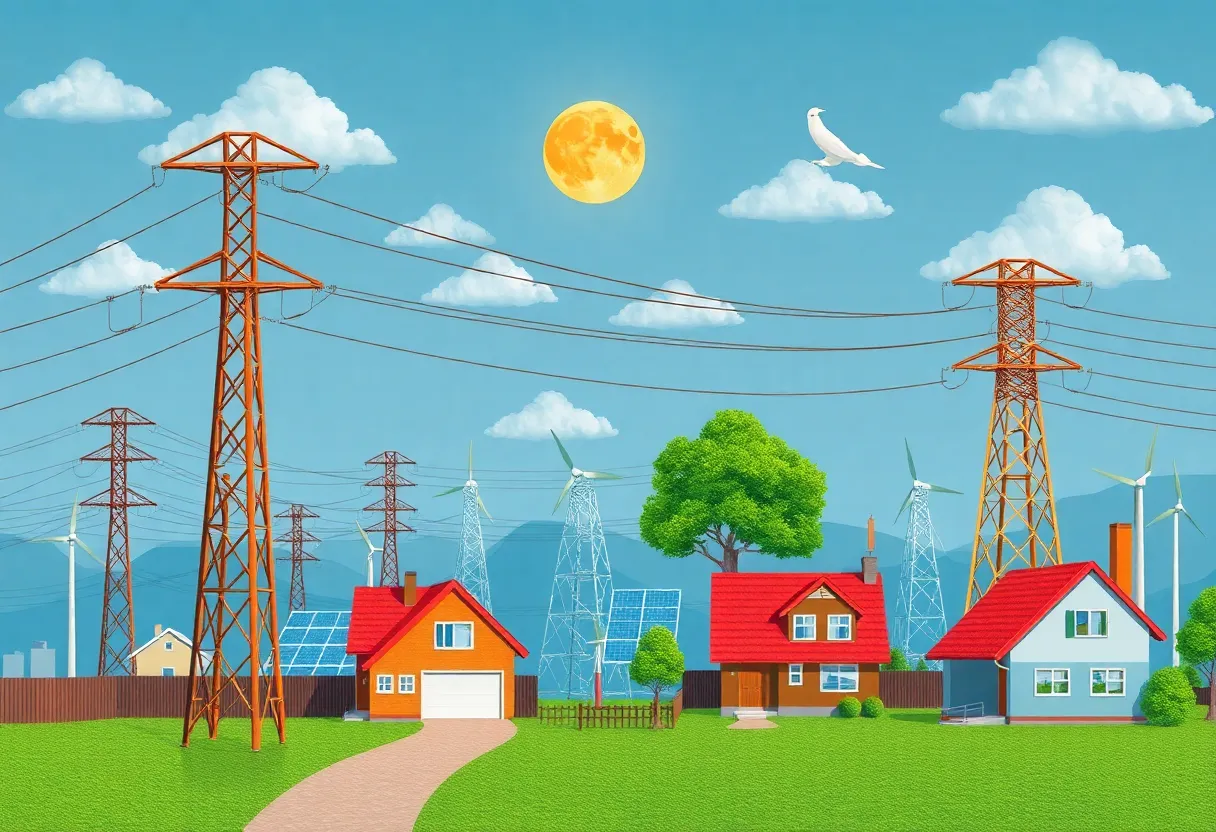 Illustration of electricity infrastructure upgrades in Pennsylvania
