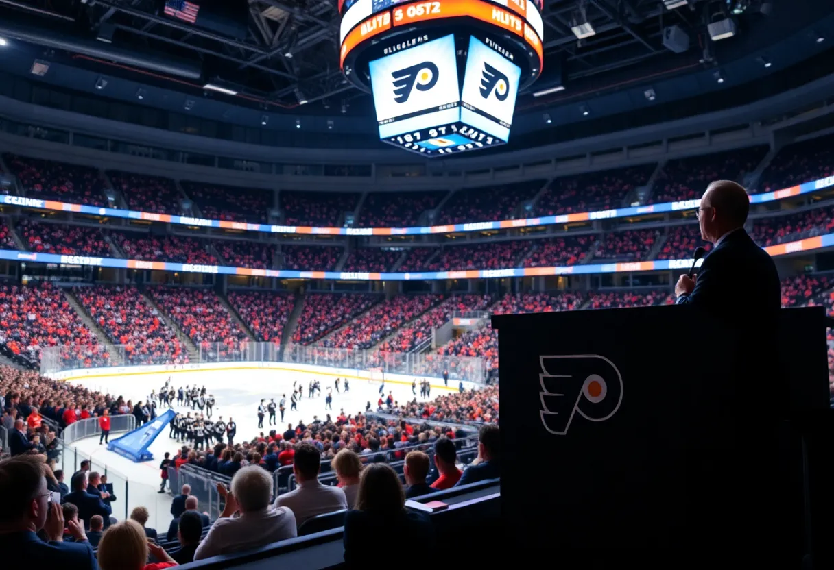Press conference introducing the new head coach of the Philadelphia Flyers