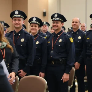 New Pennsylvania State Troopers at their graduation ceremony