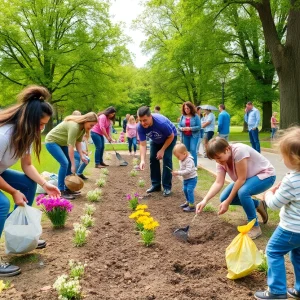 Community volunteers participating in Love Your Park Week activities