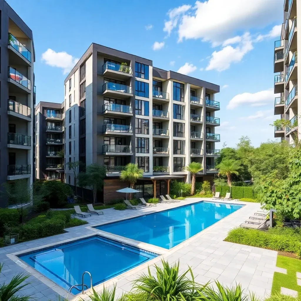 Exterior view of Matson Mill apartment complex in Conshohocken, Pennsylvania