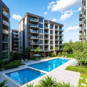 Exterior view of Matson Mill apartment complex in Conshohocken, Pennsylvania