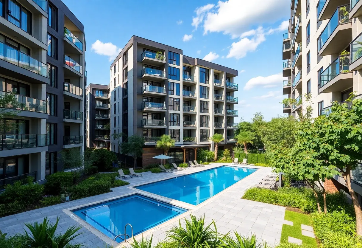Exterior view of Matson Mill apartment complex in Conshohocken, Pennsylvania