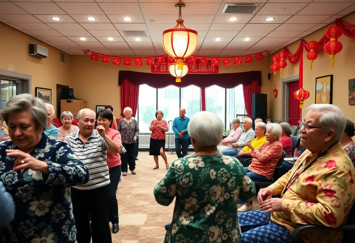 Seniors engaged in activities at On Lok Senior Center
